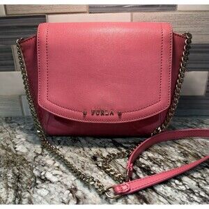 FURLA Chain Shoulder Bag Hot Pink